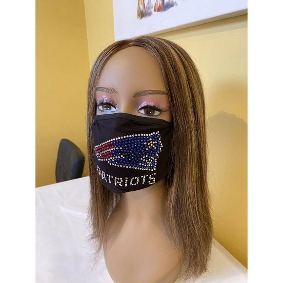 New England Patriots Rhinestone Bling Face Mask - Picture 7 of 10
